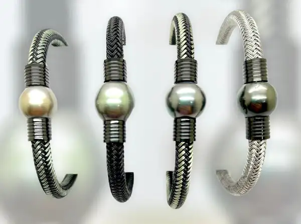 Bracelets homme en perles de Tahiti Arc en Ciel Bora Bora — vue 12