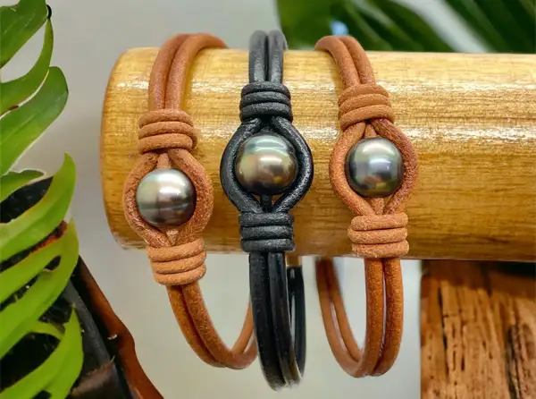 Bracelets homme en perles de Tahiti Arc en Ciel Bora Bora — vue 13