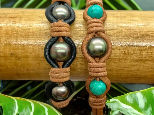 Bracelets homme en perles de Tahiti Arc en Ciel Bora Bora — vue 22
