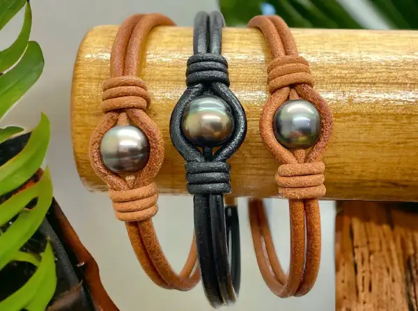 Bracelets homme en perles de Tahiti Arc en Ciel Bora Bora — vue 24