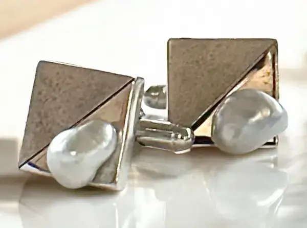 Boutons de manchettes en perles de Tahiti pour homme chez Arc en Ciel Bora Bora — vue 8