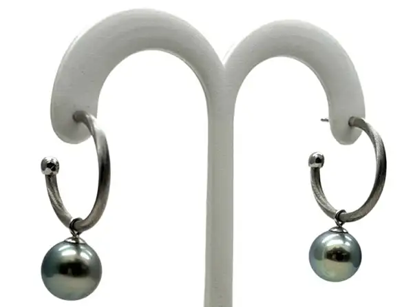 Boucles d’oreilles en perles de Tahiti Arc en Ciel Bora Bora — vue 29