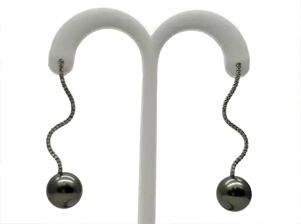 Boucles d’oreilles en perles de Tahiti Arc en Ciel Bora Bora — vue 18