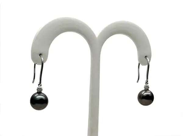 Boucles d’oreilles en perles de Tahiti Arc en Ciel Bora Bora — vue 15