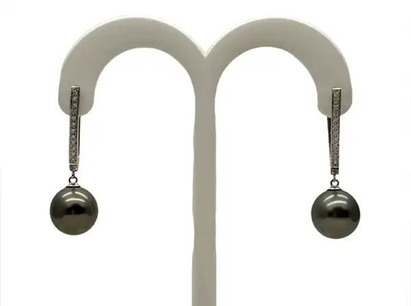 Boucles d’oreilles en perles de Tahiti Arc en Ciel Bora Bora — vue 12