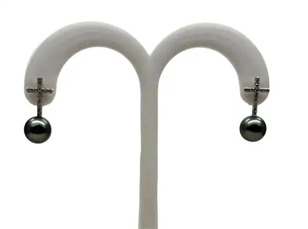 Boucles d’oreilles en perles de Tahiti Arc en Ciel Bora Bora — vue 23