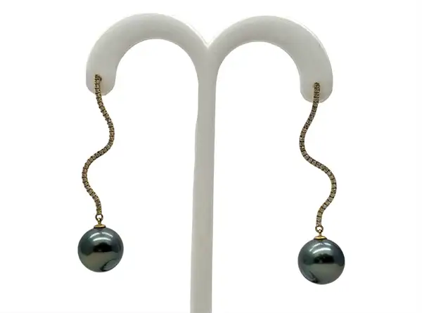 Boucles d’oreilles en perles de Tahiti Arc en Ciel Bora Bora — vue 39