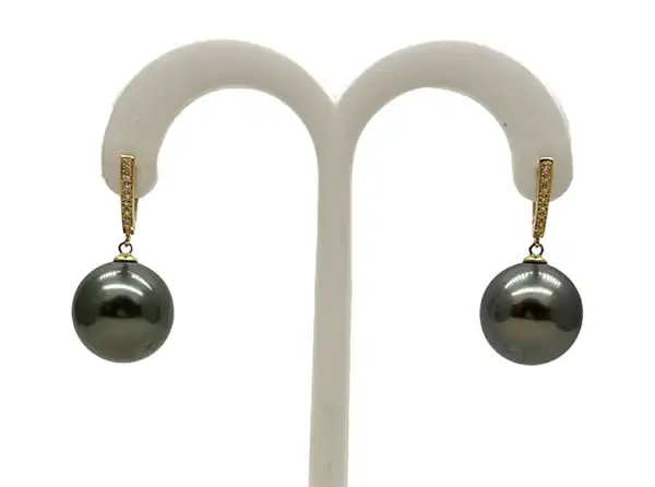 Boucles d’oreilles en perles de Tahiti Arc en Ciel Bora Bora — vue 32