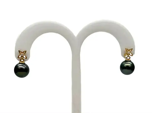 Boucles d’oreilles en perles de Tahiti Arc en Ciel Bora Bora — vue 34