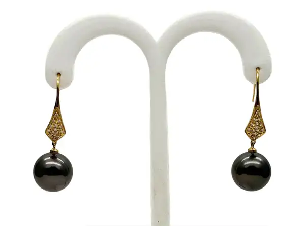 Boucles d’oreilles en perles de Tahiti Arc en Ciel Bora Bora — vue 38