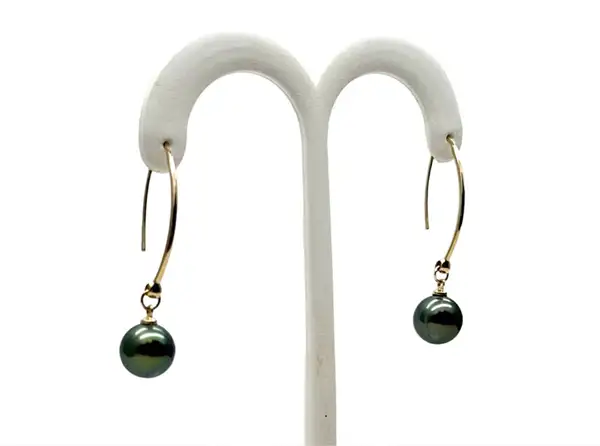 Boucles d’oreilles en perles de Tahiti Arc en Ciel Bora Bora — vue 36