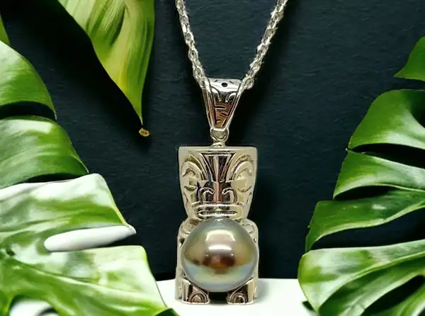 Pendentifs homme en perles de Tahiti Arc en Ciel Bora Bora — vue 8