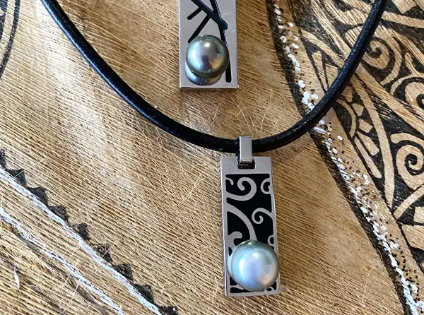 Pendentifs homme en perles de Tahiti Arc en Ciel Bora Bora — vue 22