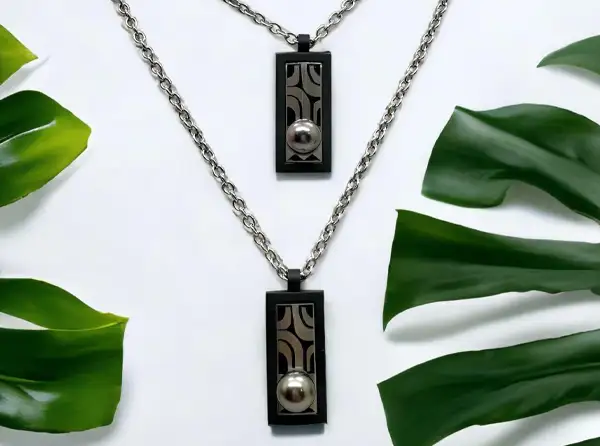 Pendentifs homme en perles de Tahiti Arc en Ciel Bora Bora — vue 11