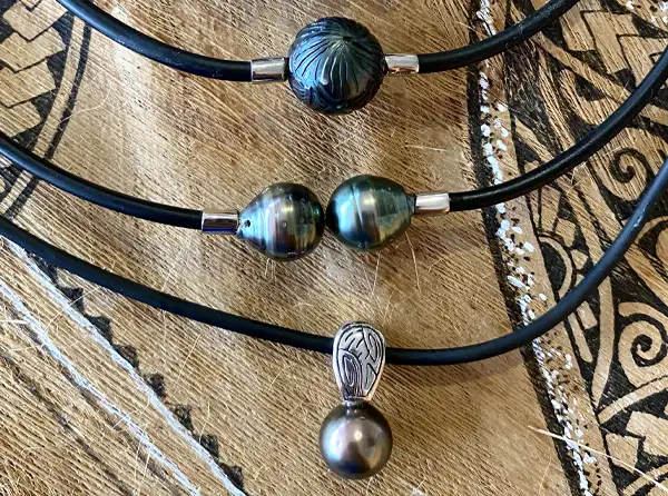 Pendentifs homme en perles de Tahiti Arc en Ciel Bora Bora — vue 21