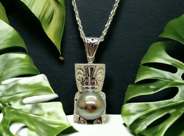 Pendentifs homme en perles de Tahiti Arc en Ciel Bora Bora — vue 27