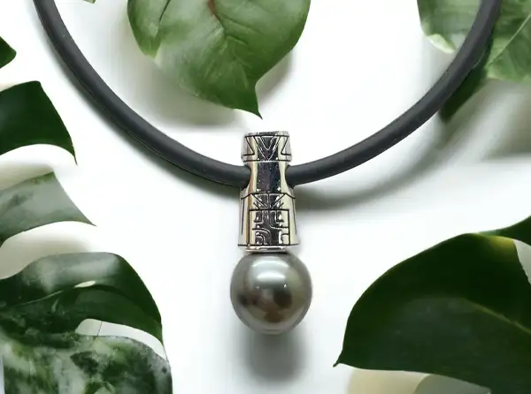 Pendentifs homme en perles de Tahiti Arc en Ciel Bora Bora — vue 25