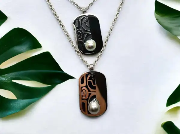 Pendentifs homme en perles de Tahiti Arc en Ciel Bora Bora — vue 12