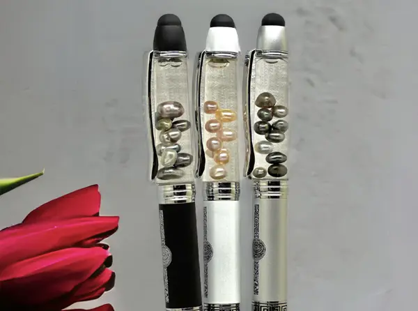 Stylos ornés de perles de Tahiti Arc en Ciel Bora Bora — vue 8